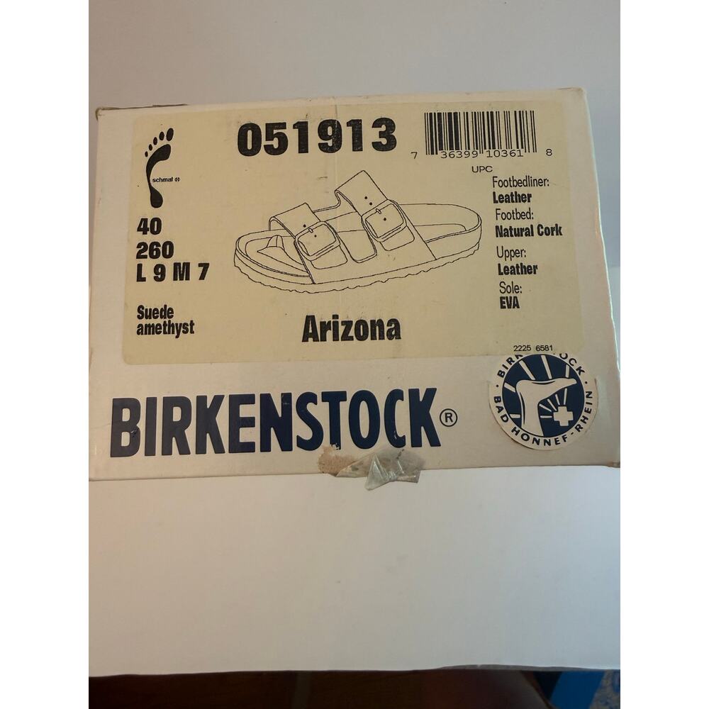 Birkenstock Arizona Sandals Women’s Size 9 EU 40 Suede Amethyst Purple Slide On - Picture 5 of 5